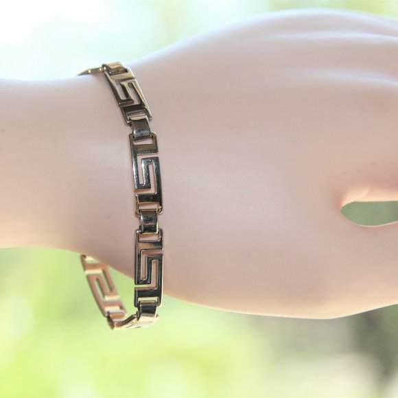 Sterling Silver Greek Key Bracelet - Picture 1 of 14